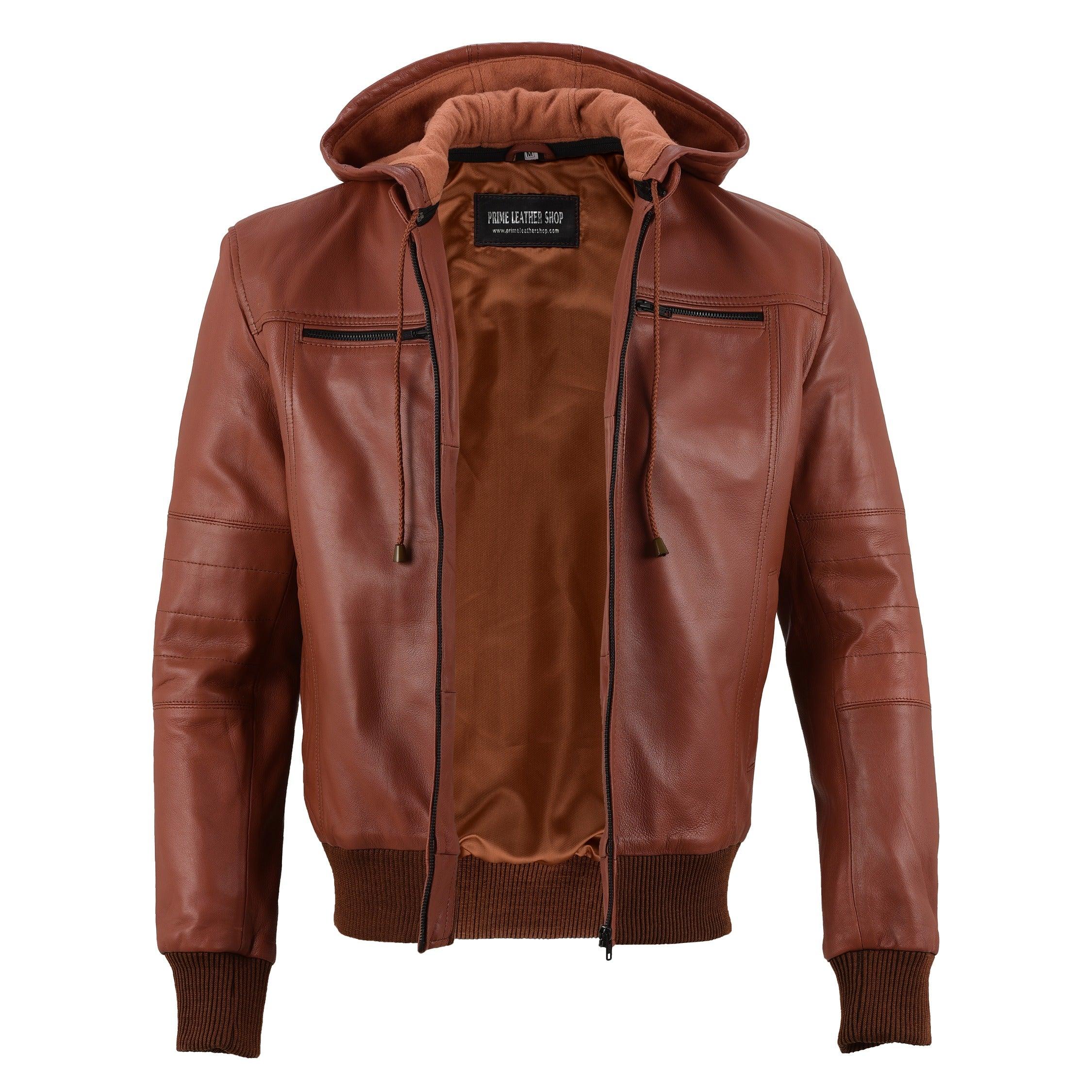 Vintage L.L. Bean Leather Bomber Jacket Size 42 Brown Sherpa