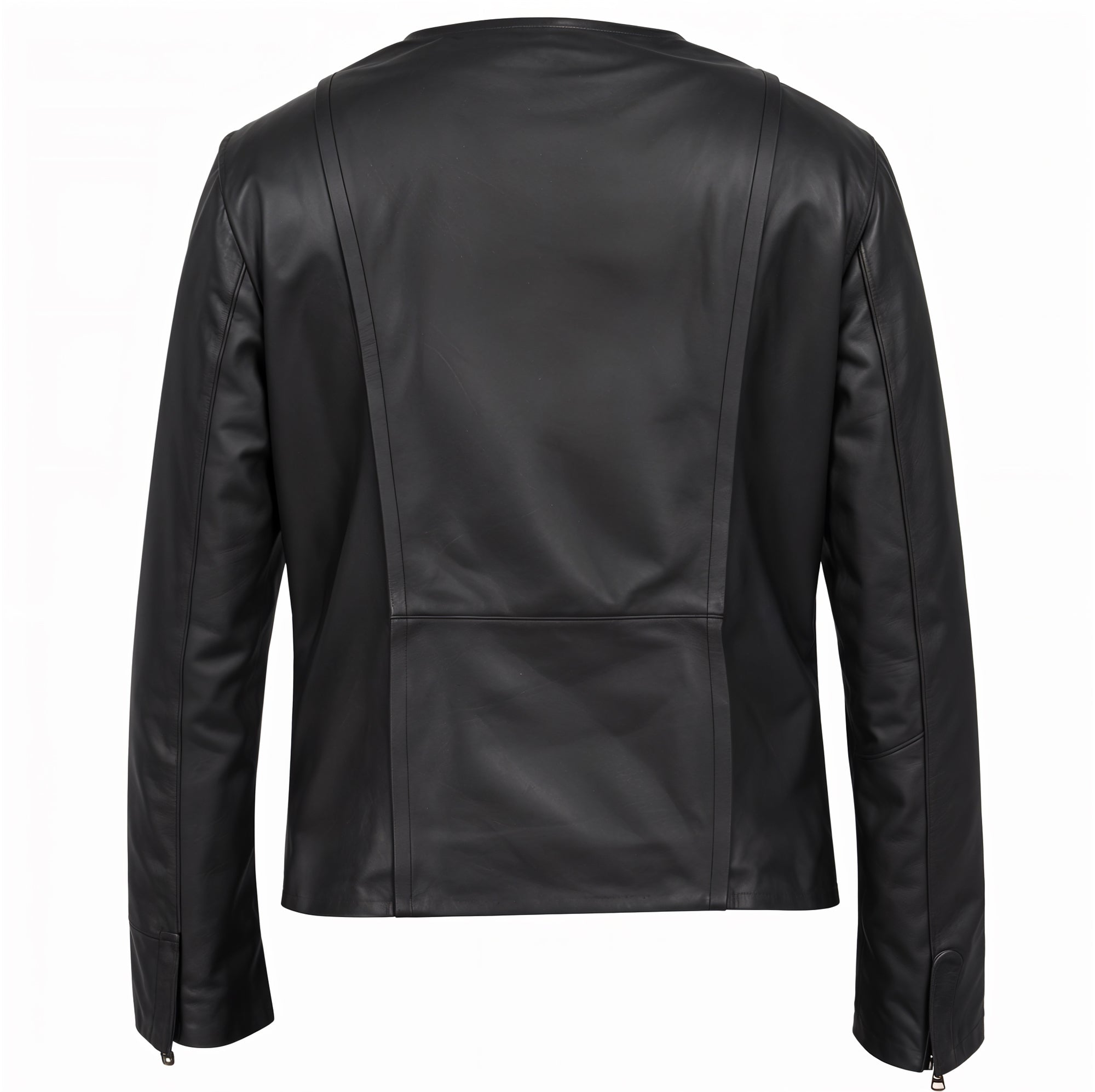 ジャケット Collarless Leather Jacket 16926936117bbbf5e5baa52f6da659