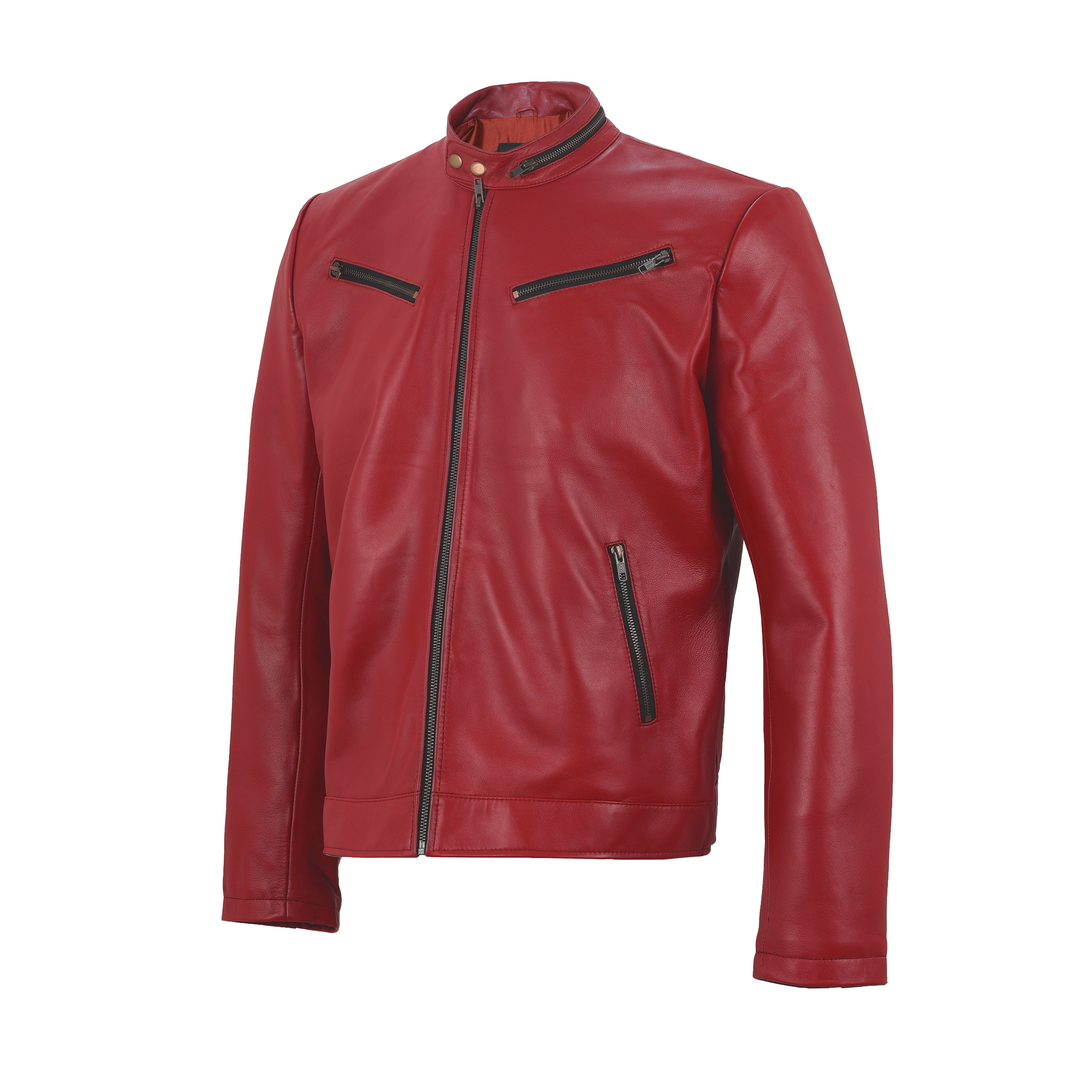 Red Leather biker jacket
