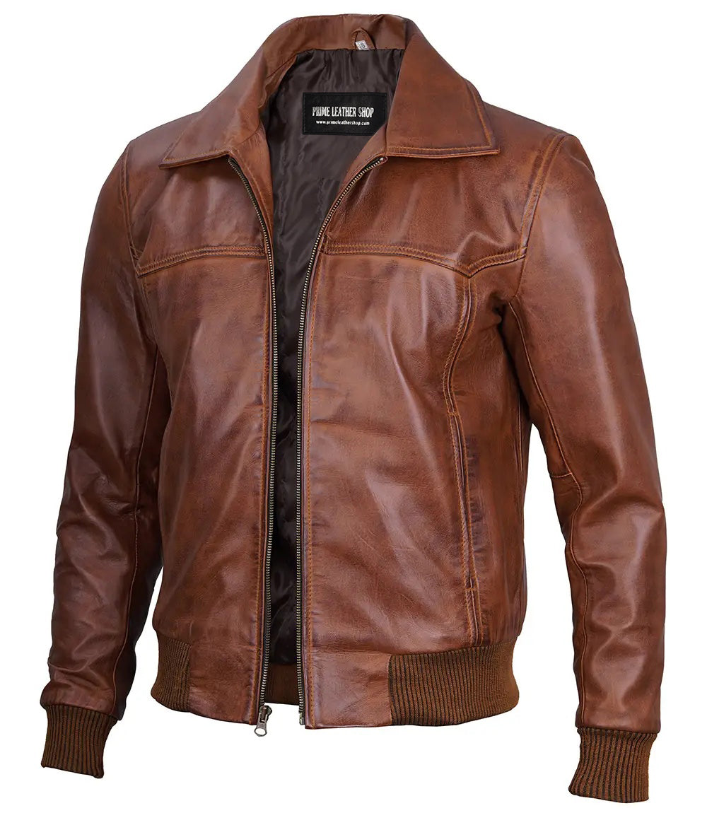 Vintage Brown Biker Leather Jacket - Style & Comfort