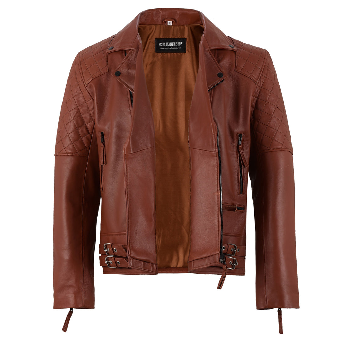 leather biker jacket Men