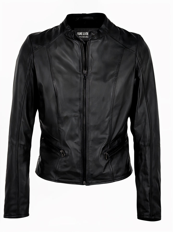 leather biker jacket women